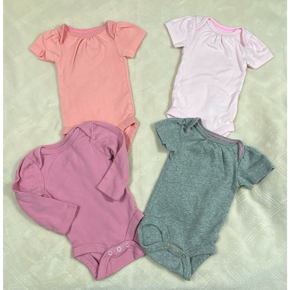 Cloud Island Baby Girl Onesie Bundle Pink Neutral Bodysuits Newborn